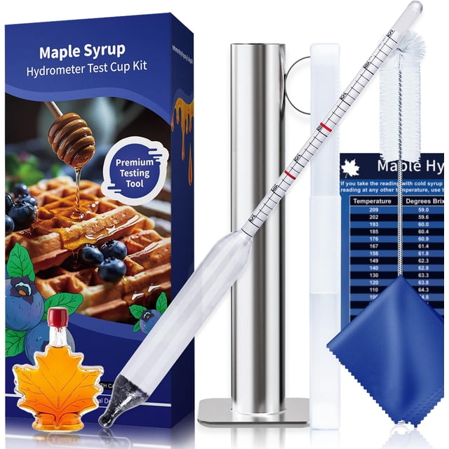 CIMALAB Maple Syrup Hydrometer Test Cup Kit, Hydrometer for Maple Syrup Making, Hydrometer Maple Syrup Supplies with Brix & Baume Scales, Syrup Hydro