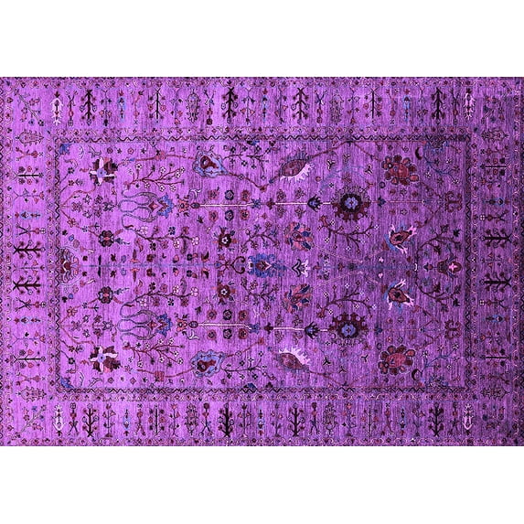 Ahgly Company Indoor Rectangle Oriental Purple Industrial Area Rugs, 8' x 10'