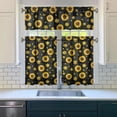 thumbnail image 3 of Rustic Blooming Curtains 36 Inch - 3 Panel Bohemian Country Farmhouse Set with Vintage Floral Print, Rod Pocket Kitchen Window Drapes, 3 of 6