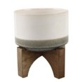 thumbnail image 1 of Flora Bunda CT549E-GY 7' Lava Ceramic on Wood Stand, Grey, 1 of 1