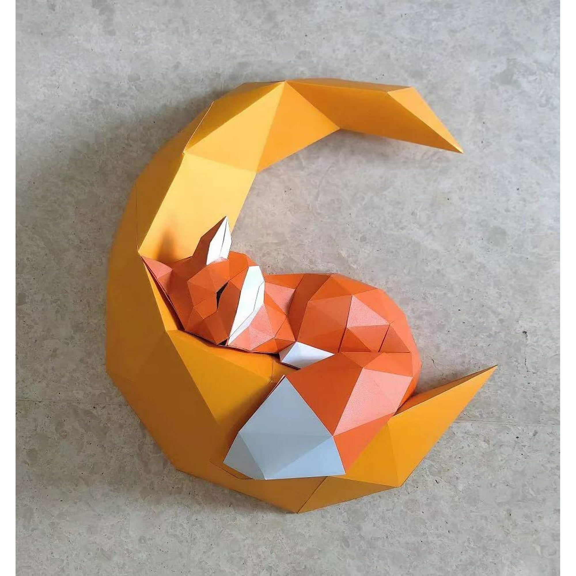 Moon Fox DIY Craft Templates Wall Decor Paper Art Piece Ornament Paper  Sculpture 3D Animal Geometric Paper Craft Origami Not A Finished Model |  Walmart Canada