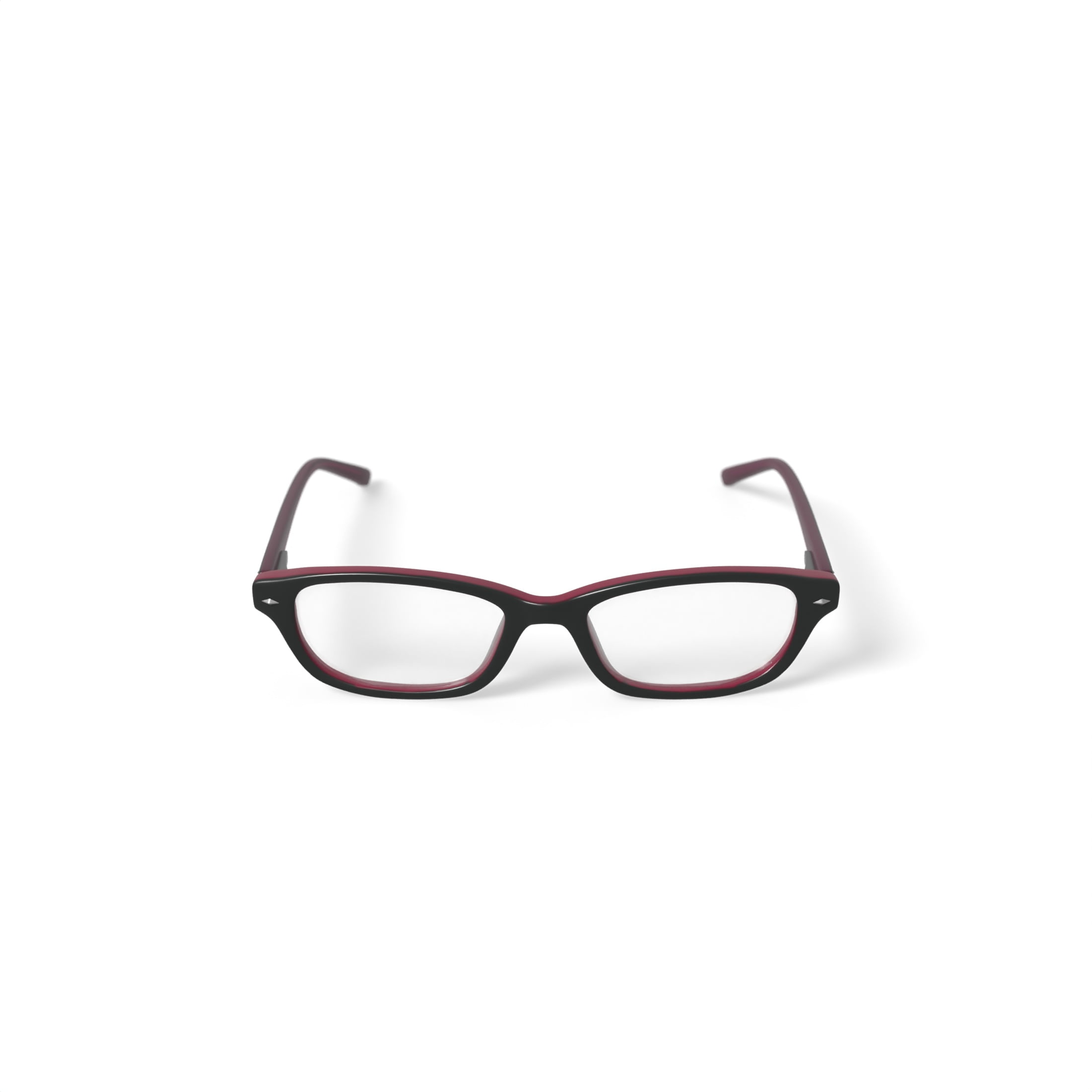 Walmart Youth FM14113 Rectangular Prescription Eyeglasses with Case, Black/Purple