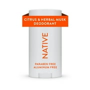 Native Deodorant, Aluminum Free, Citrus & Herbal Musk, Deodorant for Men and Women, 2.65 oz