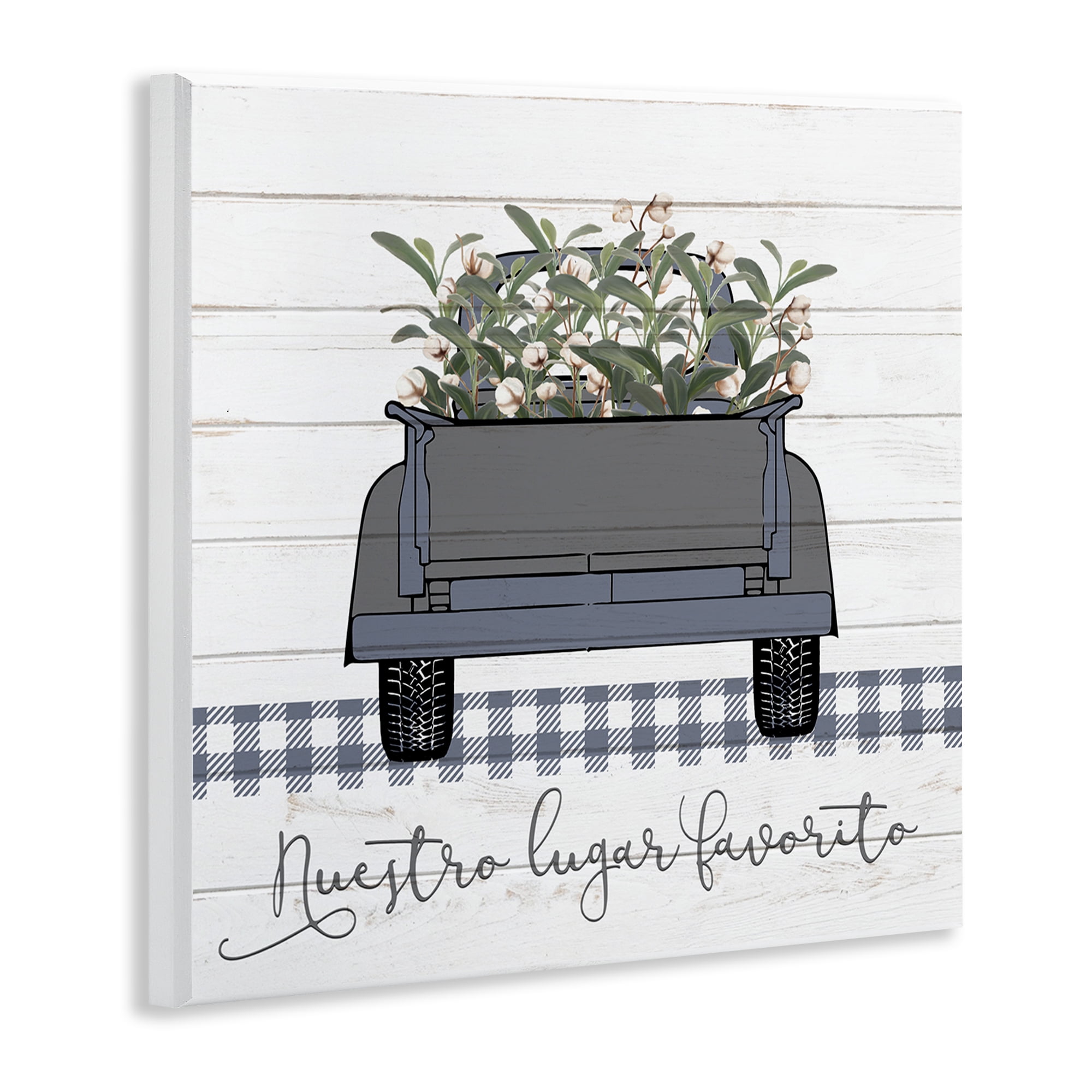 Stupell Industries Nuestro Lugar Favorito con Camión Inspirational Quotes & Sayings Painting Unframed Art Print Wall Art, 12 x 12