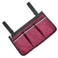 thumbnail image 2 of Bolsa lateral para silla de ruedas, apoyabrazos reflectante, bolsa lateral, organizador de almacenamiento portátil colgante, rojo vino Scienceny  HA003792-03, 2 of 7