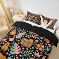 thumbnail image 2 of Erosebridal Animal Capybara Duvet Cover Set For Boys Girls,Chic Floral Flowers Leaves Bedding Full For Kids Teens,3-Piece,No Comforter,Black Reversible, 2 of 6