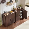thumbnail image 4 of Joaxswe Buffet Cabinet with Storage Set of 2, 31.5" Tall Wooden Arched Sideboard Cabinet with/Adjustable Shelf, Walnut Accent Cabinet for Dining Room, Kitchen, 4 of 11