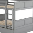thumbnail image 6 of Wood Full Over Full Bunk Bed with Storage Drawers, Convertible Bunk Bed Frame with Ladder, Solid Wood Detachable Bunk Bed, Space-Saving , Gray, 6 of 9