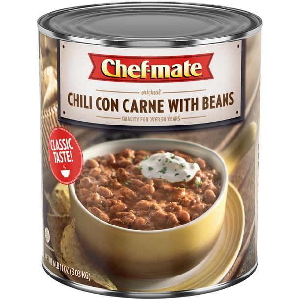 Chefmate Chili con Carne with Beans, Canned Chili with Beans, 107 Oz