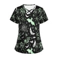 thumbnail image 5 of Funicet Hauts pour Femmes, Shorts pour Femmes, Mode Décontractée Halloween Imprimé Manches Courtes Col en V avec Poche, Hauts Décontractés pour Femmes, 5 of 5