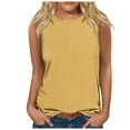 thumbnail image 1 of HBFAGFB Débardeurs d'Été pour Femmes Mode Col Rond Sans Manches T-Shirts Gilet Polyvalent Kaki Taille P, 1 of 4