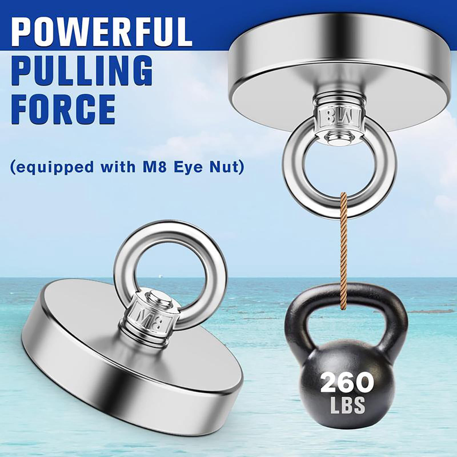 Clearance Hooks under $15,Strong Fishing Magnets 164 Kilograms Tensile Rare Earth Magnets Countersunk Hole With A Diameter Of 1.98 Inches (50 Mm) Are Used For Recycling In A
