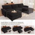 thumbnail image 4 of Muumblus Modular Sectional Cloud Couch with Ottoman, Oversized L-Shaped Corduroy Sofa for Living Room, Black, 4 of 10