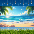 thumbnail image 5 of Tropical Beach Backdrop Palm Tree Ocean View Scenic Background for Vacation Party Summer Events, 5 of 7