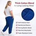 thumbnail image 4 of SOCKS'NBULK 24 Pack of Wholesale Womens Jogger Sweatpants, Bulk Comfy Fleece-Lined Joggers with Ribbed Cuffs for Charities & Homeless Shelter Donations, Color Royal Blue, Size X-Large, 4 of 7