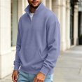 thumbnail image 5 of Chiccall Mens Plus Size Sweatshirts Textured Mock Neck Long Sleeve Pullover with Pocket Casual Loose Quarter Zip Athletic Sweatshirts for Men, 5 of 6