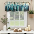 thumbnail image 3 of Abstract Ombre Blue Print Art Window Valance Curtain Graffiti Rod Pocket Short Curtain for Living Room, Bedroom & Kitchen Window Decor 42x12in, 3 of 8