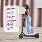 iScooter Electric Scooter for Adults, 21.7 Miles Max Range with 21 MPH Top, 350W Foldable Commuting Electric Scooter, 3-Speed & Cruise Control Escooter Teens