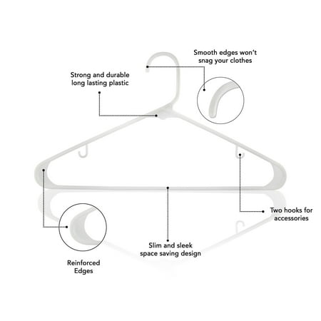Sharpty White Plastic Hangers, Plastic Clothes Hangers Ideal for ...