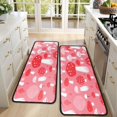 thumbnail image 4 of Kitchen Rugs Sets Of 2,Red Mushroom Pattern Pink Pattern Anti Fatigue Kitchen Mat Rugs Non Slip Washable,Decorative Kitchen Floor Mats for Kitchen,Sink,Laundry,17"x47"+17"x47", 4 of 5