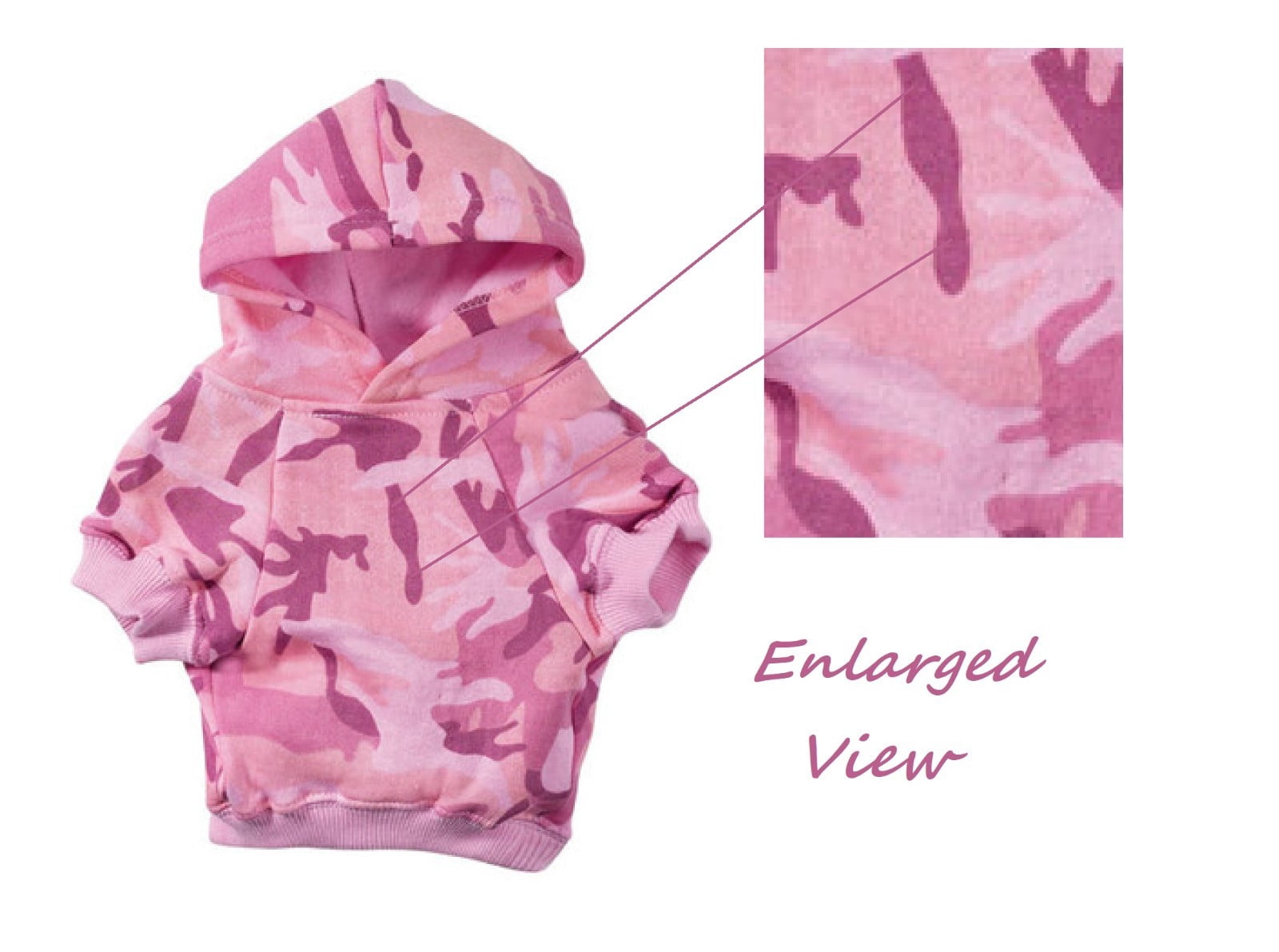 Camouflage Dog Hoodies Fleece Lined Chic Warm Pink or Green Camo Sweatshirts (Medium-Pink)