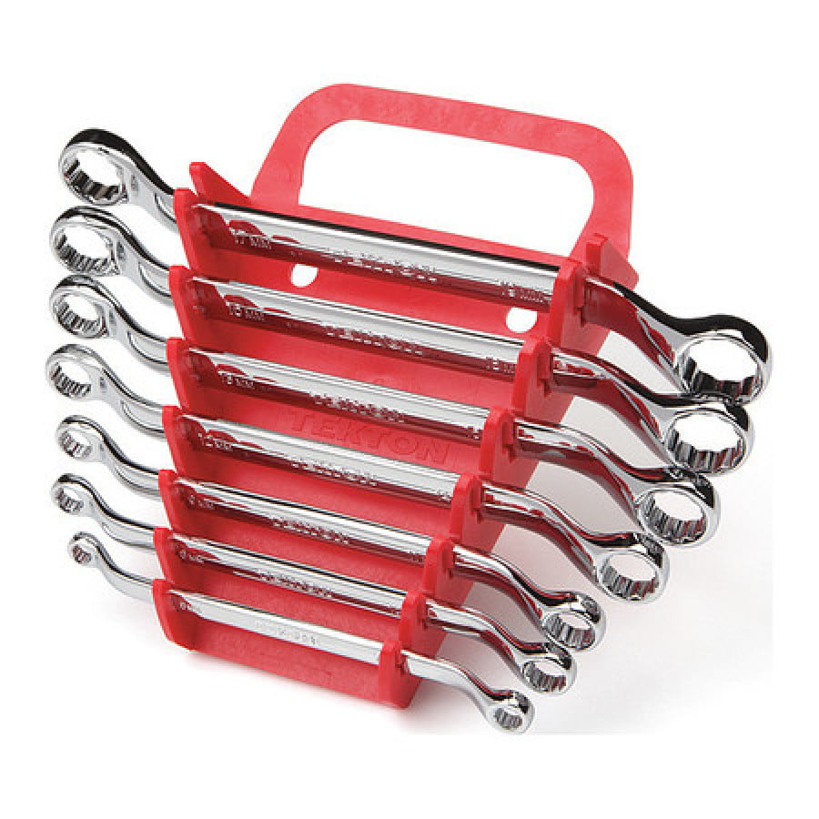 6 mm Metric 11-Piece TEKTON 45-Degree Offset Box End Wrench Set with Store and Go Keeper 32 mm WBE24411 