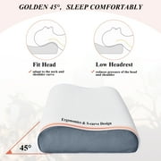 NUBILY Memory Foam Pillow – Upgrade Ergonomic Orthopedic Support Pillow for Cervical Neck Pain, Back and Side Sleepers, Hypoallergenic, Grey Blue