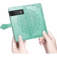 thumbnail image 3 of case for Google Pixel 6 Pro Mandala Wallet Case,Slim 3D Flip Leather Magnetic Closure with Credit Card Holder & Hand Strap Flip Folio Closure Phone Case for Google Pixel 6 Pro MTL Green, 3 of 14