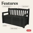 thumbnail image 3 of Keter Eden Outdoor 70 Gallon Weatherproof Resin Bench Storage Deck Box for Patio, Grey, 3 of 15