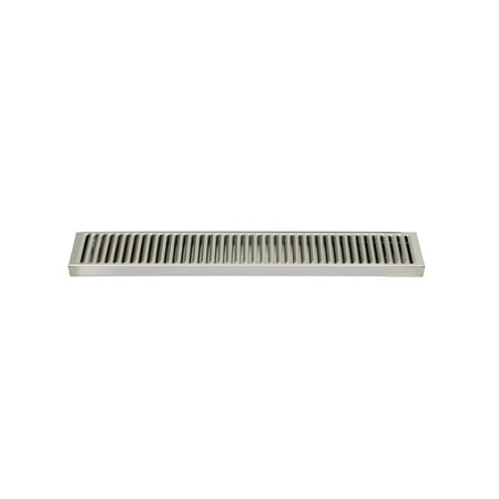 

ACU Precision Sheet Metal 0100-24 Surface Mount Drip Tray No Drain Stainless Steel # 4 Brushed Finish 5 x 24 x 3/4 Silver