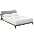 thumbnail image 2 of Luella Queen Upholstered Fabric Platform Bed in Walnut Light Gray, 2 of 6