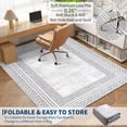 thumbnail image 4 of HIWEAVER Gray 2' x 6' Washable Runner for Kitchen Soft Geometric Bordered Indoor Throw Carpet Modern Non-Slip Foldable Doormat for Hallway Farmhouse Dorm Home Decor, 4 of 6