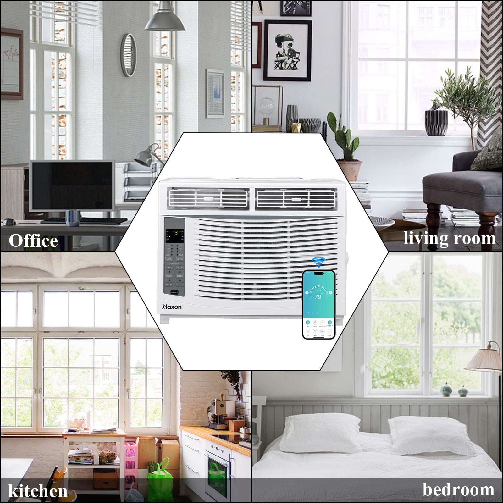 Ktaxon WiFi Wnabled 6000BTU Window Air Conditioner With Remote, White