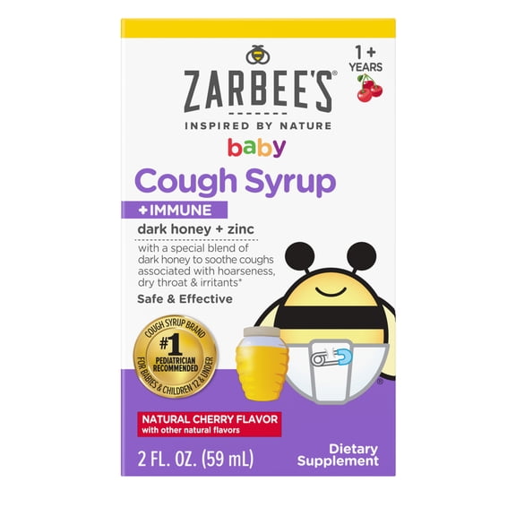 Zarbee's Baby Cough Syrup   Immune, Natural Cherry Flavor, 2 Fl oz