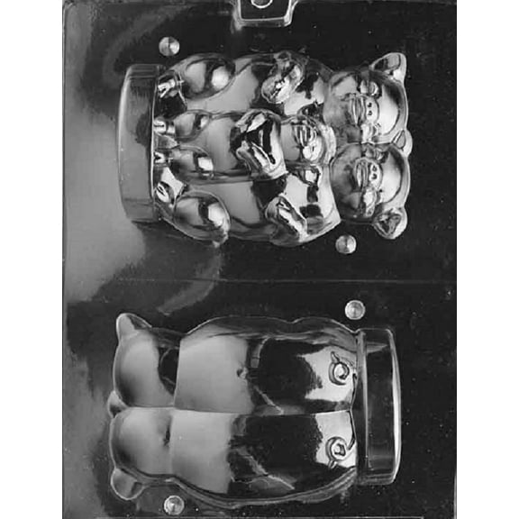 Grandmama's Goodies A097 3D Three Little Pigs Pig Chocolate Candy Soap Mold with Exclusive Molding Instructions