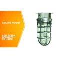 thumbnail image 3 of Woods L1706BS Vandal Resistant 150W Incandescent Security Light, Ceiling Mount, Compatible With Up To 50 Watt Standard Base Bulbs, Brushed Steel, 3 of 6