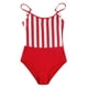 thumbnail image 4 of Gibobby Trajes de Baño para Mujer Una pieza Swimmit Backless Sexy Sling Ladies Retro Striped Women Swimswears(Rojo,M), 4 of 5