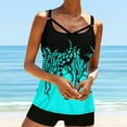 thumbnail image 4 of Vnanda Women Floral Blouson Printed T-Back Tankini Top with Shorts Two Pieces Swimsuit, 4 of 7
