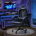 thumbnail image 7 of JUMMICO Gaming Chair Ergonomic Computer Chair with Footrest and Massage Lumbar Support, Height Adjustable Video Gaming Chair with 360° Swivel Seat and Headrest (Black), 7 of 7