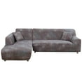 thumbnail image 3 of 2 Piece L Shaped Sectional Couch Covers, Slipcovers for Sectional Sofa with 2pcs Pillowcases High Stretch Furniture Protector Covers, (Gray,2 Seater+2 Seater), 3 of 11