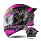 thumbnail image 2 of Casco de motocicleta para hombre aprobado por DOT, cascos abatibles con doble lente, casco de motocicleta retro vintage de cara completa, casco modular con doble lente, 2 of 5