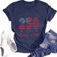 thumbnail image 2 of Trendfront Womens 4th Of July T Shirts Crew Neck Short Sleeve Top Patriotic Independence Day Flag Lettering Holiday Tee Casual Summer Outfits, 2 of 3