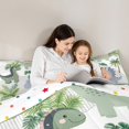 thumbnail image 5 of Homewish Kawaii Dino Dinsaur Bedding Comforter Set,Hawaii Coconut Tree Twin Comforter Sets,Green Gray Bedding Set For Boys Child,Ultra Soft Home Decor Reversible,2 Pieces, 5 of 8