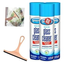 Glass Cleaner Spray - Window Cleaner, Foam Action, 19 Fl Oz (3 Pack) with Squeegee - Streak-Free Cleaning for Home, Car, Mirrors & Glass Surfaces