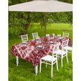thumbnail image 4 of Outdoor Tablecloth with Umbrella Hole for Patio/Picnic/Party/Camping, Red Boho Waterproof Table Cloth Rectangle Table Cover Washable, Ethnic Tribal Abstract Traditional Floral 60"x 120", 4 of 7