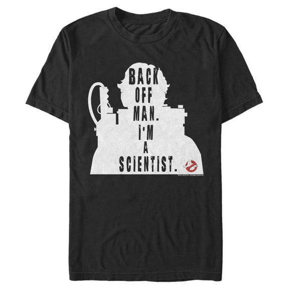 Men's Ghostbusters Venkman Back Off I'm A Scientist  Graphic Tee Black 3X Large