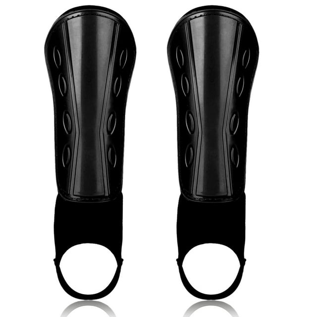 Protège-Tibia de Football pour Enfants Équipement de Protection Rembourré avec Support de Cheville Sangles Réglables, 10x22cm