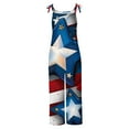 thumbnail image 5 of XPMWRP Women's Patriotic Jumpsuit Plus Size 4th of July Wide Leg Adjustable Strap Overalls American Flag Sleeveless Romper Blue L, 5 of 5