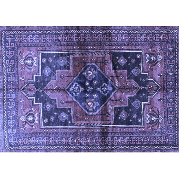 Ahgly Company Indoor Rectangle Persian Blue Traditional Area Rugs, 5' x 8'