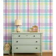 thumbnail image 2 of S4Sassy Plaid Check Wallpaper - Green Wall Covering, 25" x 120" Self-Adhesive Vinyl Walls Paper, Walls Wrap, Easy DIY Wall Covering For Kids Bedroom, Kids room wall decor, Playroom Wallpaper, 2 of 7